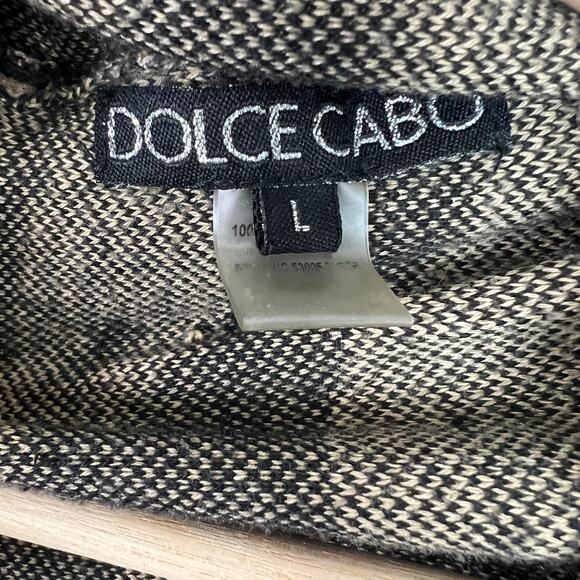 Dolce Cabo Women's Large Black and Tan Zebra Print Open Waterfall Cardigan - Picture 2 of 6